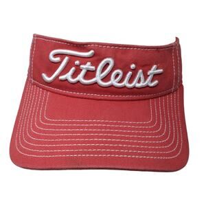 Fitleist Pro V1 Strapback Sun Visor Cap Red One Size Adjustable Embroidered